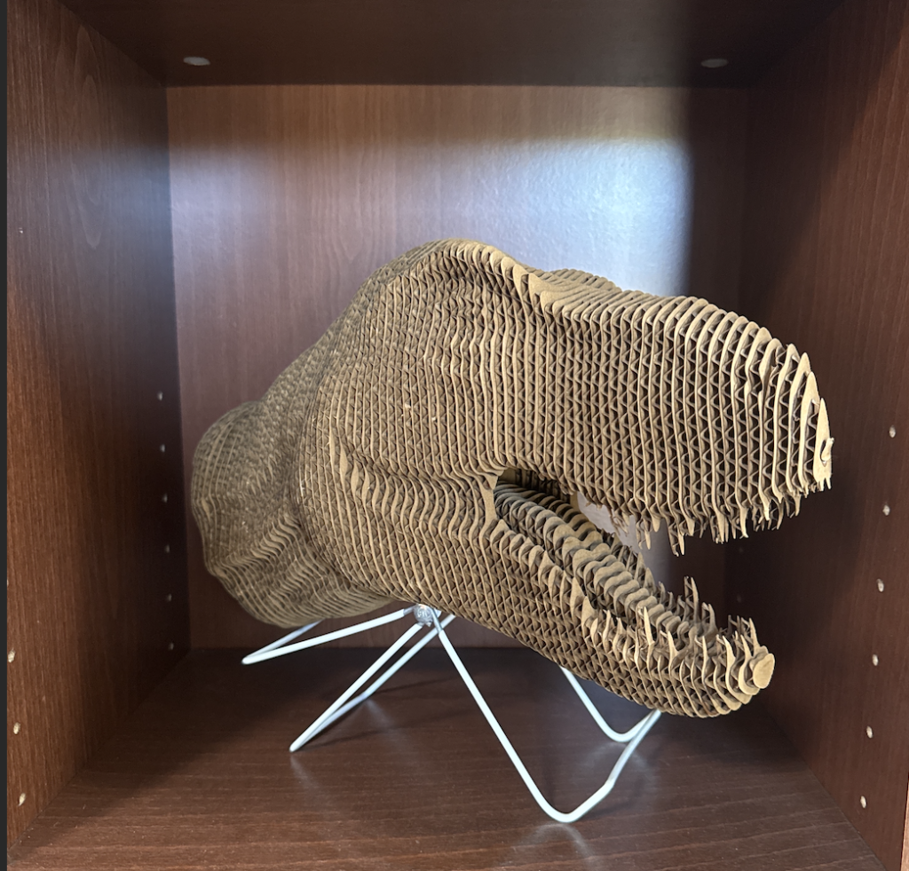 3D T-Rex Head Made Out of Cardboard